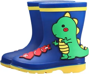 4-12Years Kids Rain Boots Toddler Girls Boys Cute Animal Dinosaur Printed Waterproof Rubber Non-Slip Rainboots Shoes