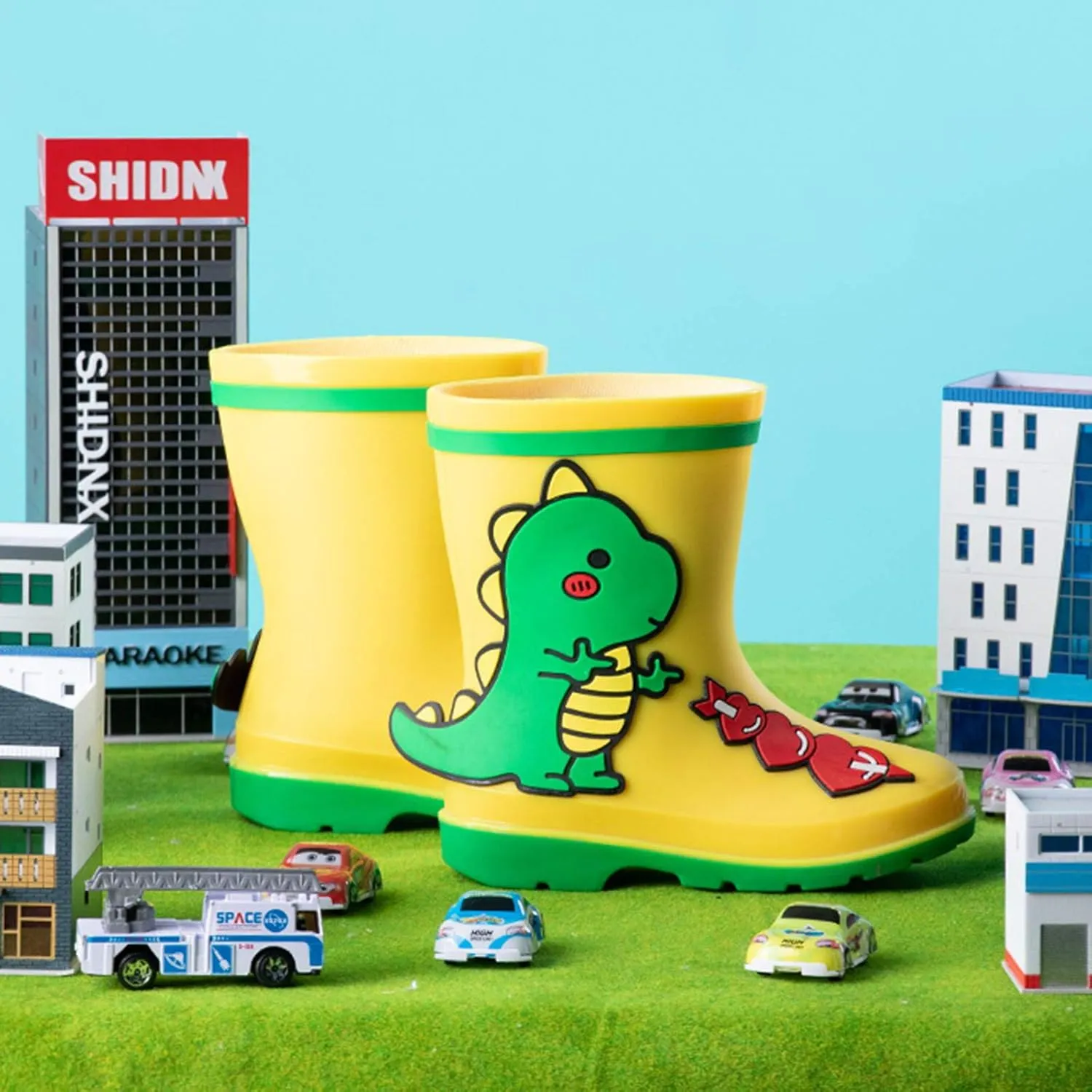 4-12Years Kids Rain Boots Toddler Girls Boys Cute Animal Dinosaur Printed Waterproof Rubber Non-Slip Rainboots Shoes