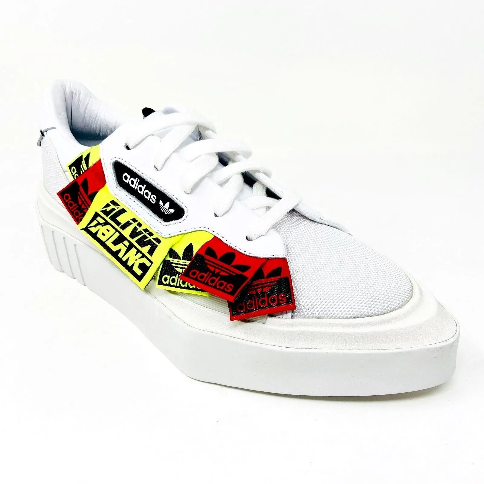 Adidas Sleek Olivia Oblanc White Volt Womens Size 5 Sneakers EF6596
