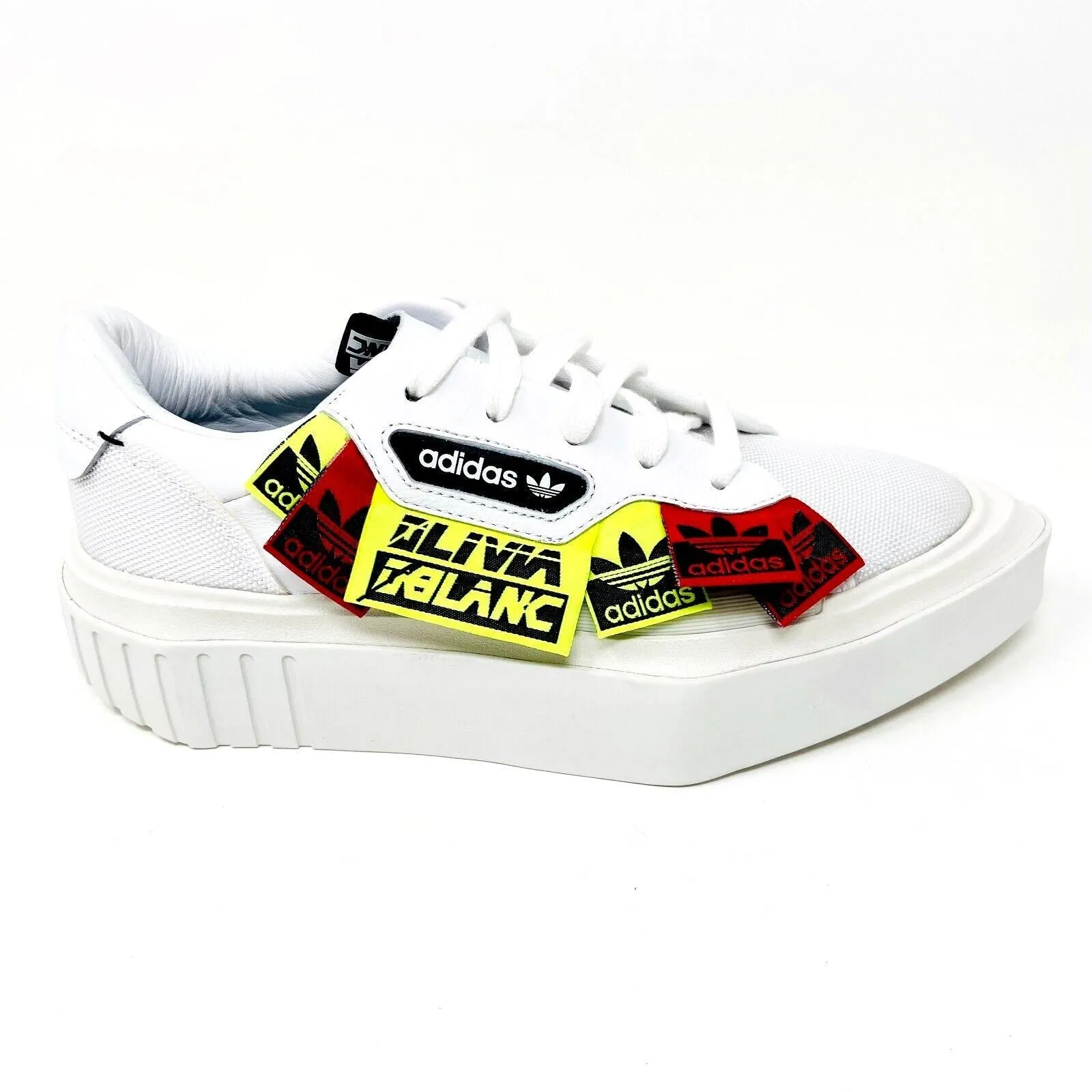 Adidas Sleek Olivia Oblanc White Volt Womens Size 5 Sneakers EF6596