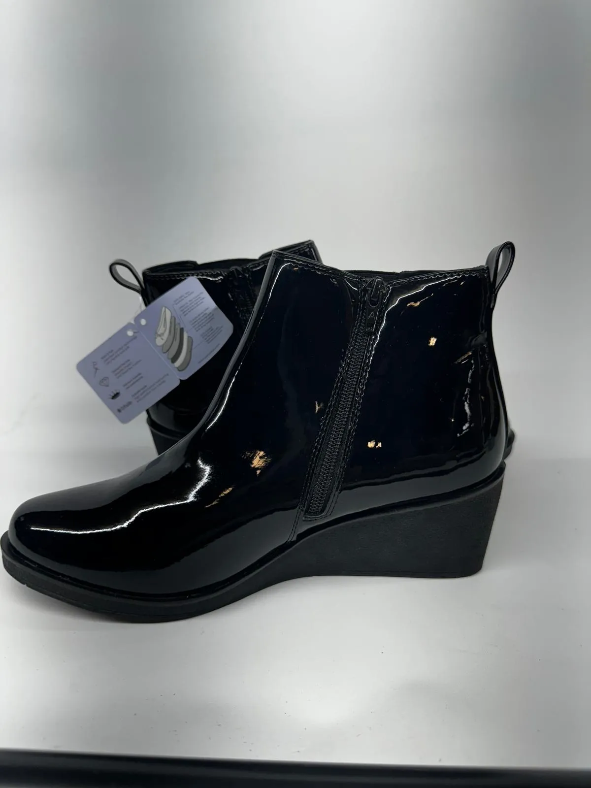 Aerosoles Women's Brandi Ankle Boot - Gloss Black, New, No Box, Size 9.5