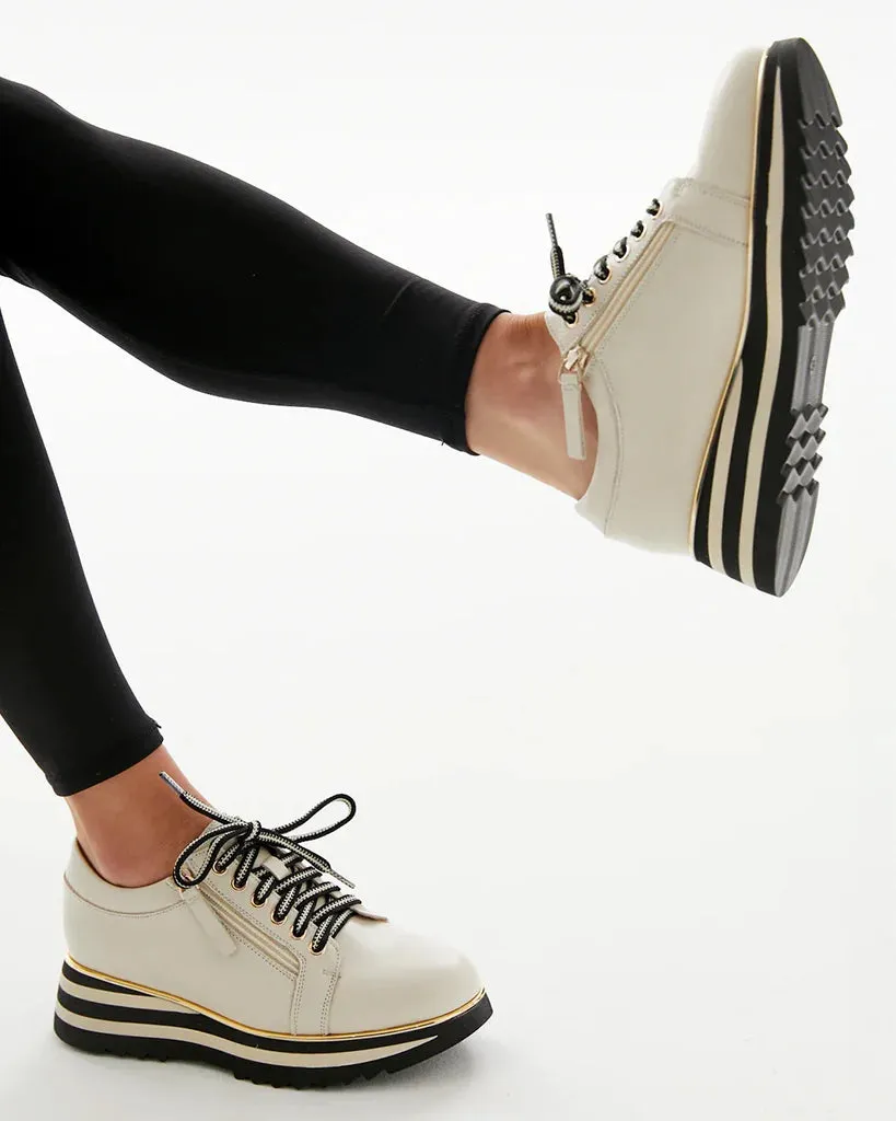 Alfie & Evie Hosting Sneakers Cream Leather