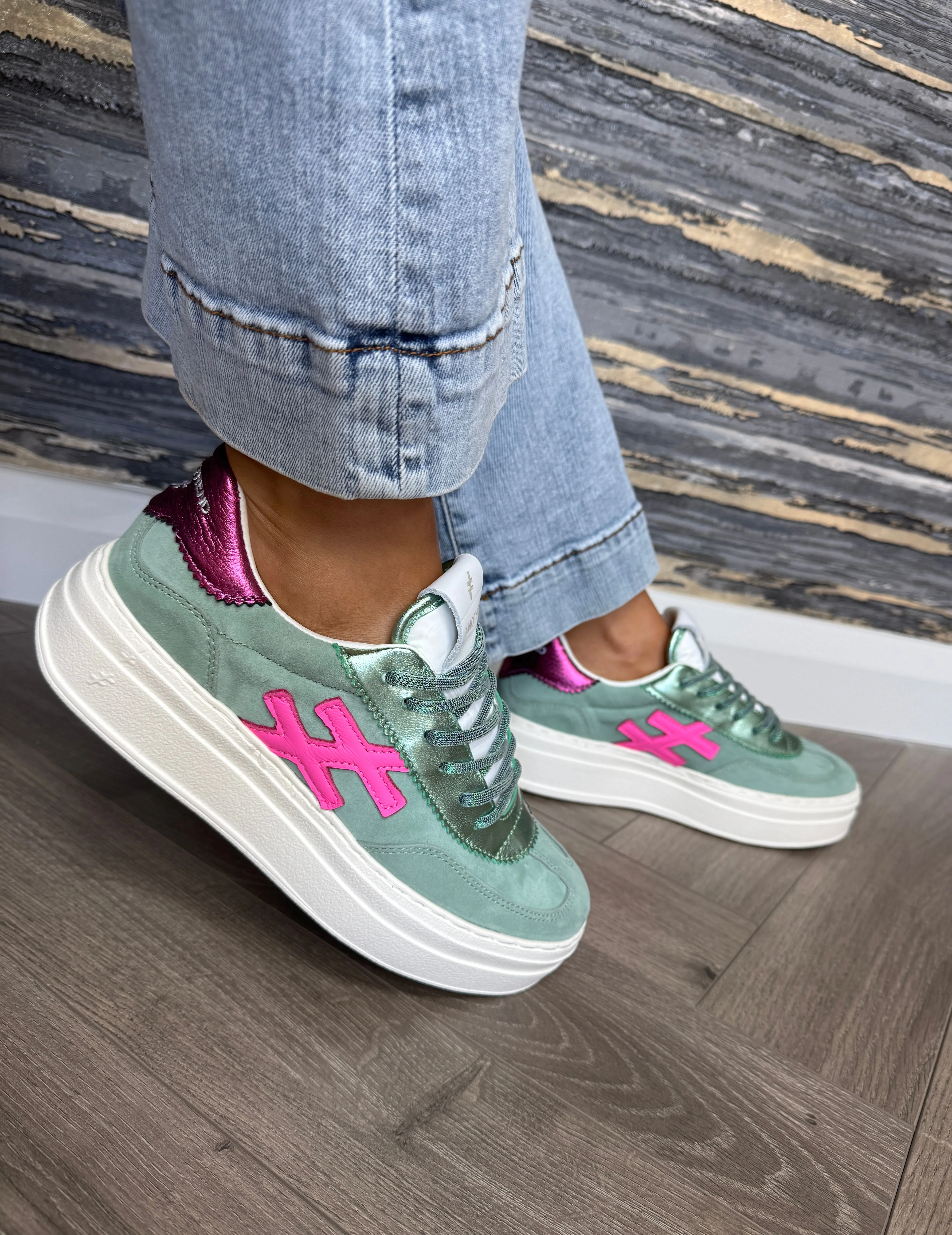Another Trend (A29) Lace Up Chunky Trainer A035 M368 - Mint