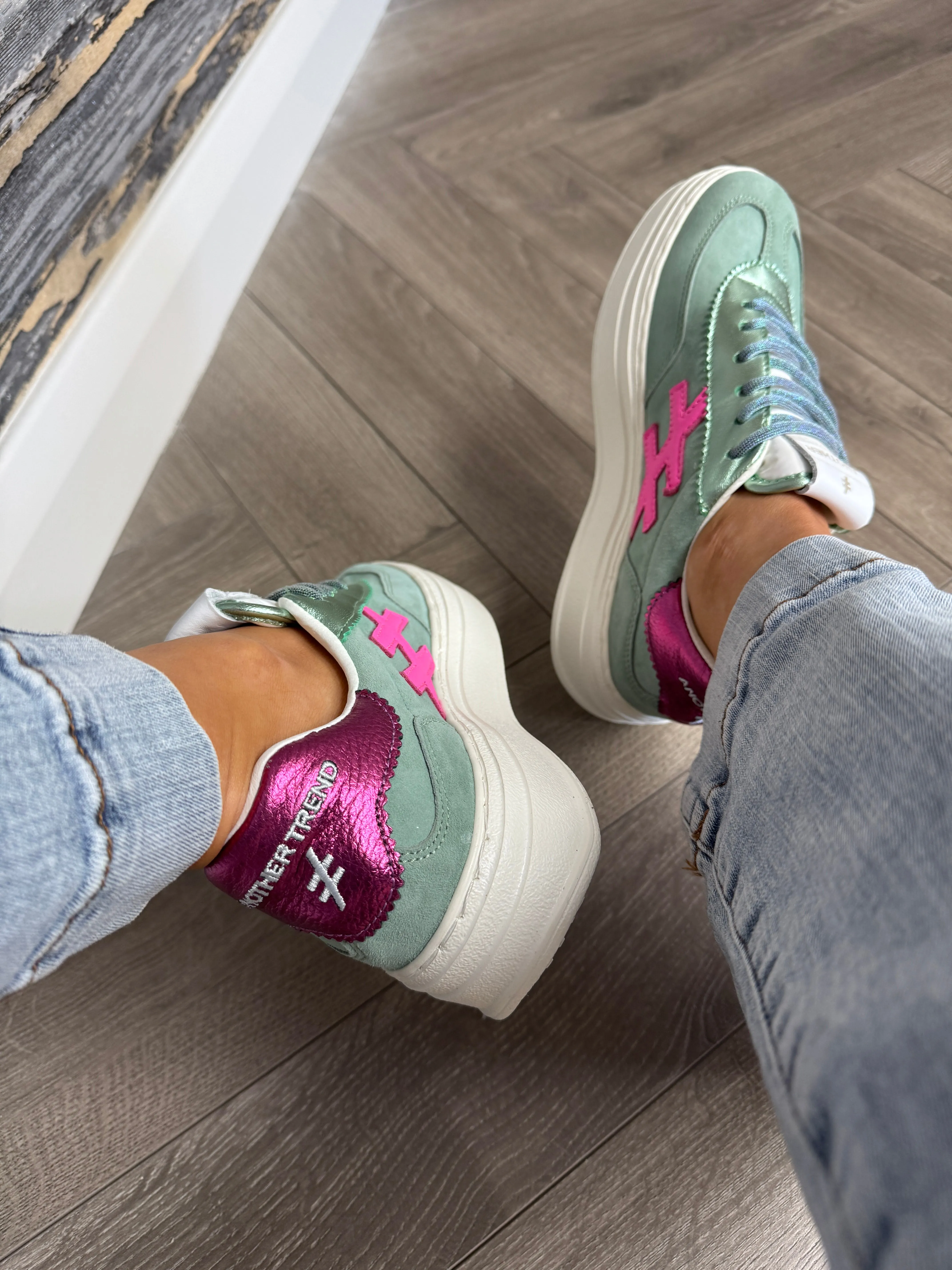 Another Trend (A29) Lace Up Chunky Trainer A035 M368 - Mint