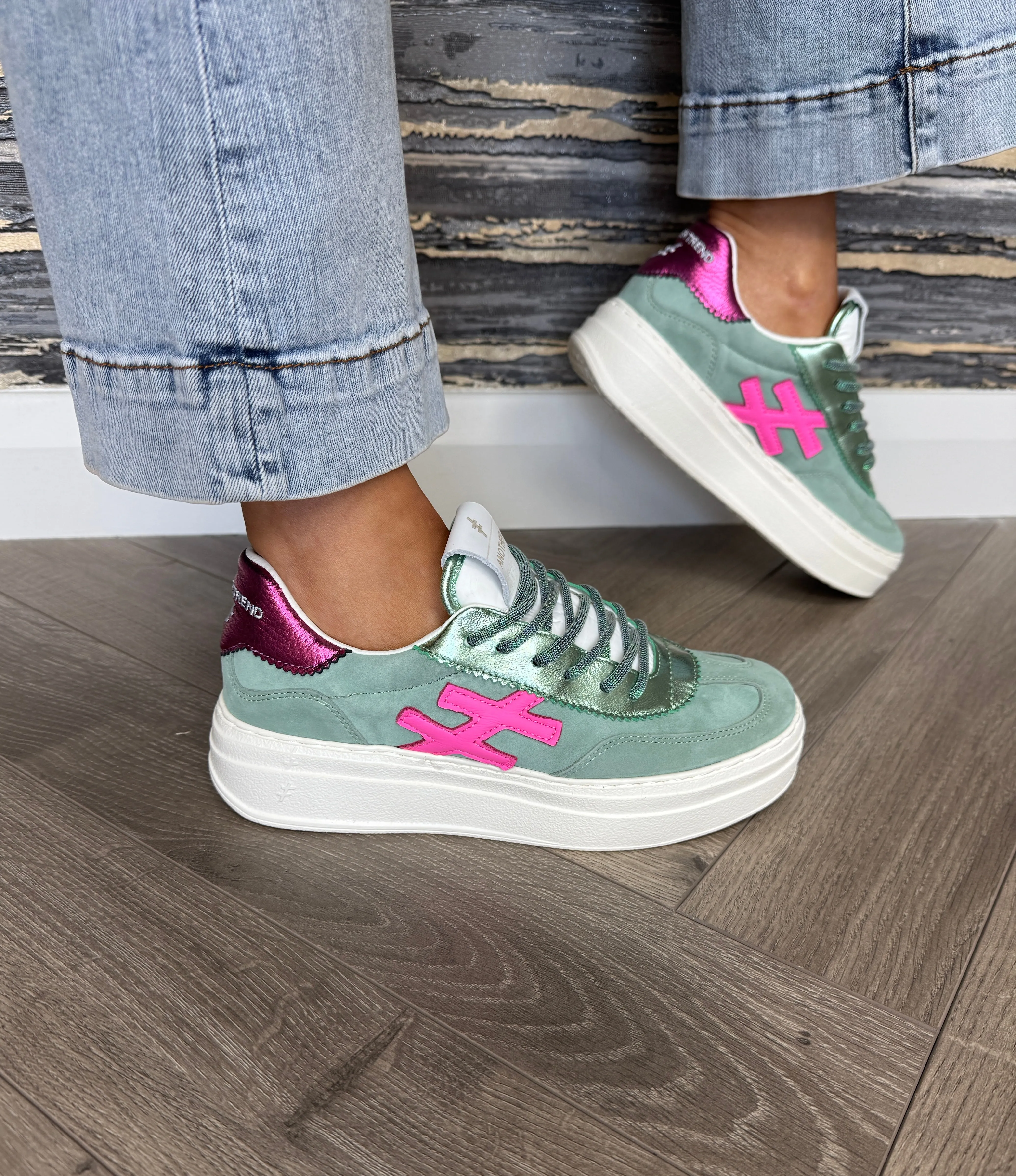 Another Trend (A29) Lace Up Chunky Trainer A035 M368 - Mint