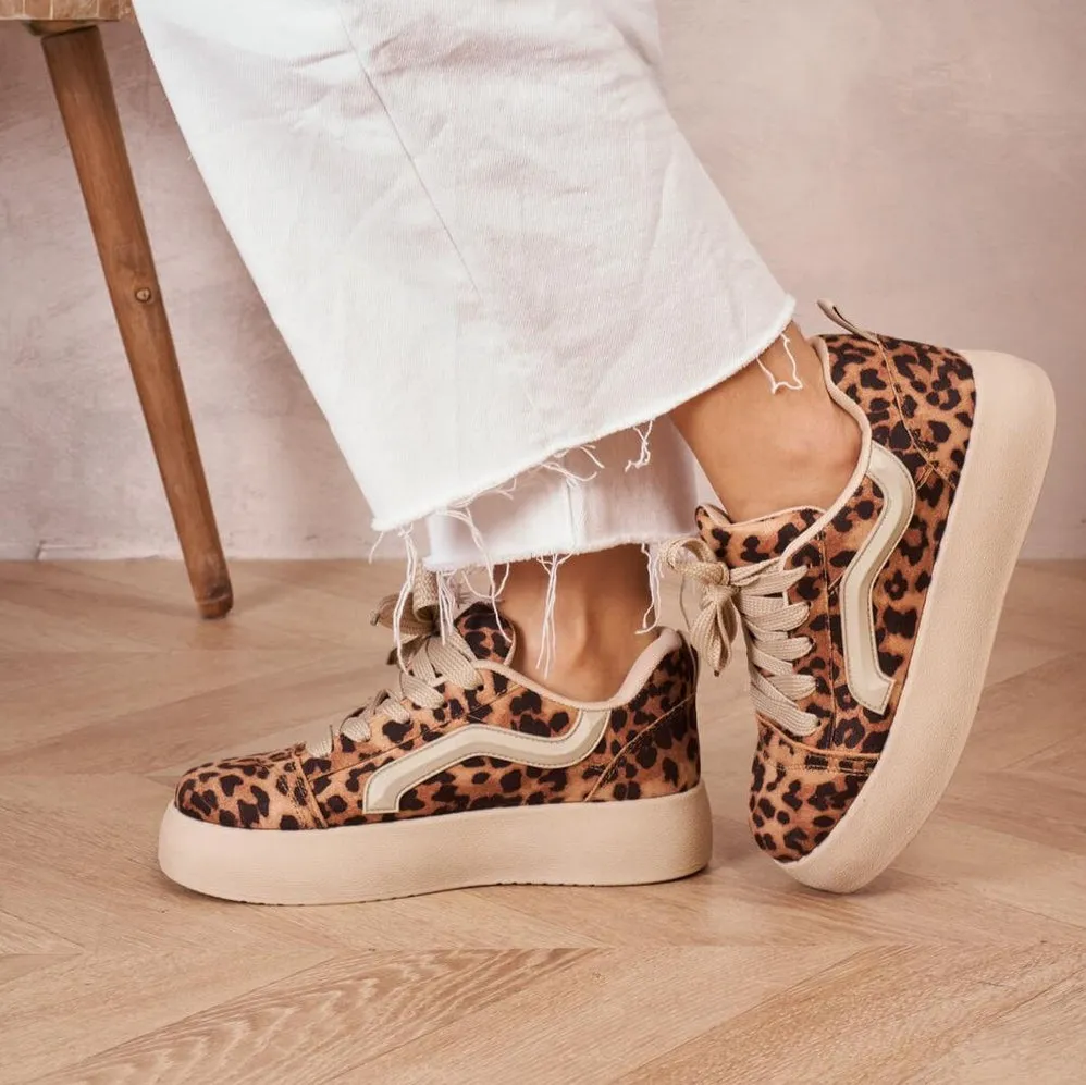 Ari Trainers in Animal Print