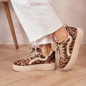 Ari Trainers in Animal Print