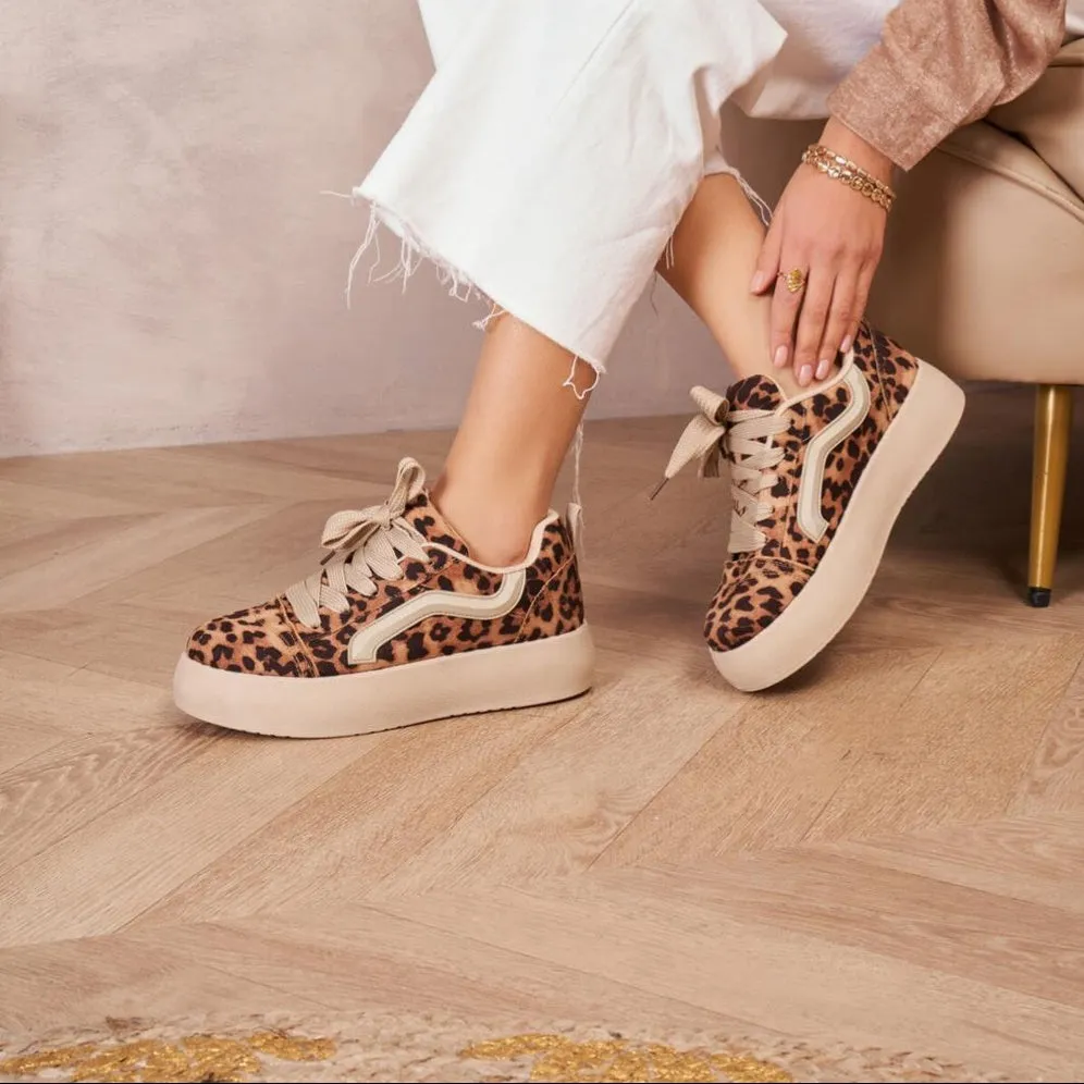Ari Trainers in Animal Print