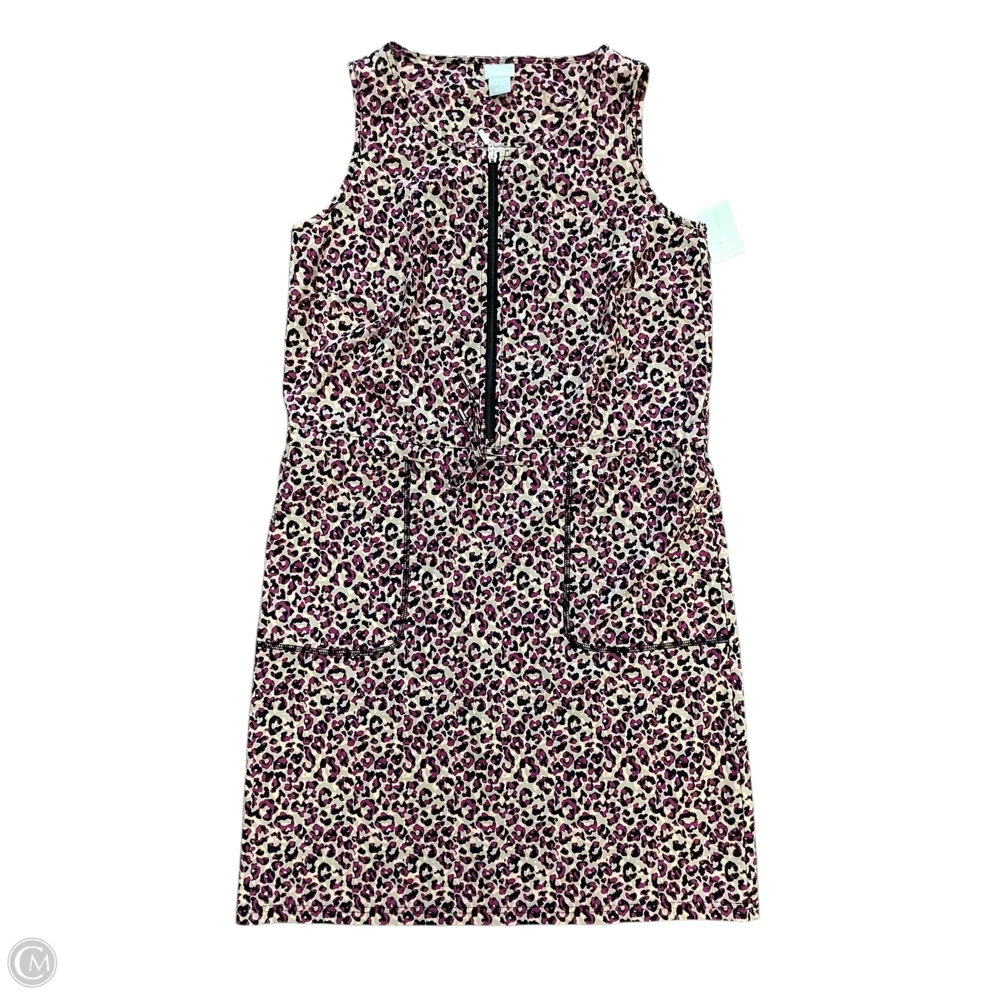 Athletic Dress By Chicos In Purple & Tan, Size: 4