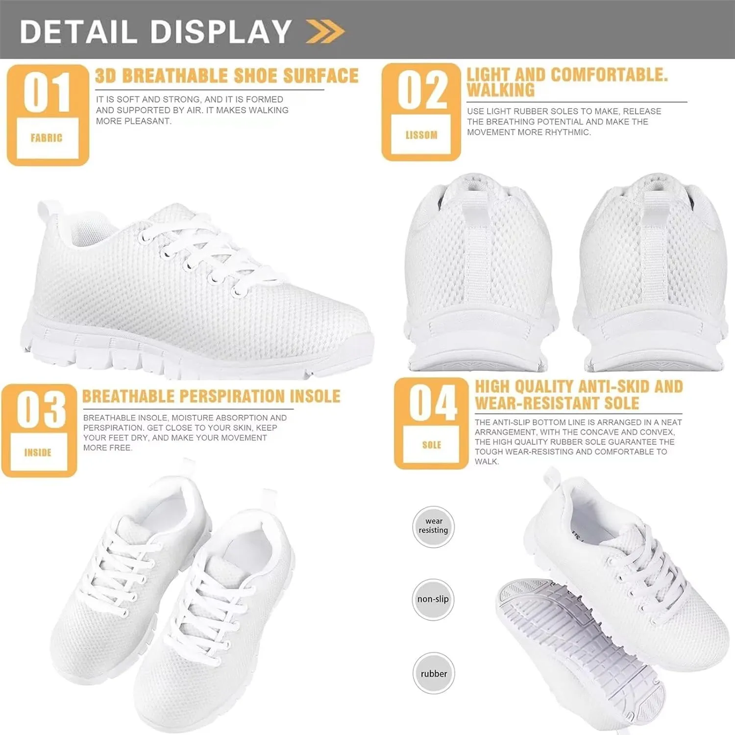 Athletic Shoes for Girls Boys Sneakers Outdoor Hiking Running Shoes Comfortable Walking Tennis Shoes