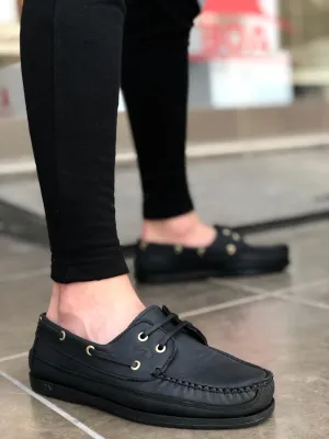 BA0125 Comfortable Outsole Genuine Leather Black Classic Men Shoes
