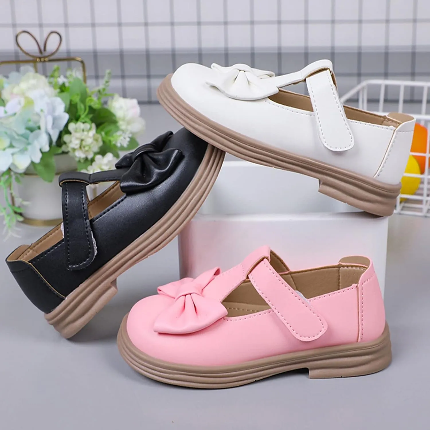 Baby Girl Mary Jane Dress Shoes Kids Platform Uniform Shoes School Oxford Flats for Kids Party Wedding Shoes