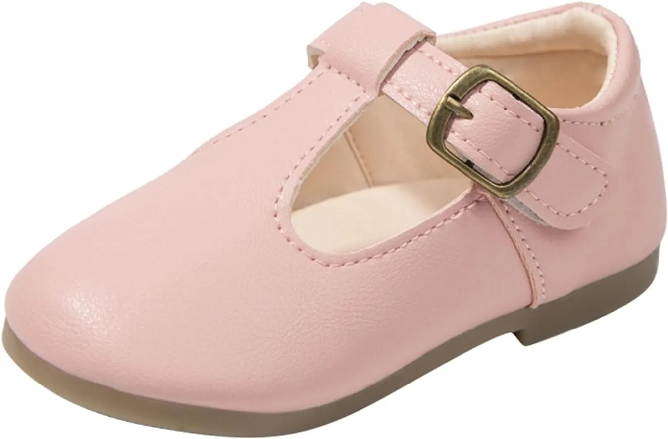 Baby Girl Mary Jane Dress Shoes School Oxford Flats for Kid Wedding Party Shoes T-Strap Uniform Shoes