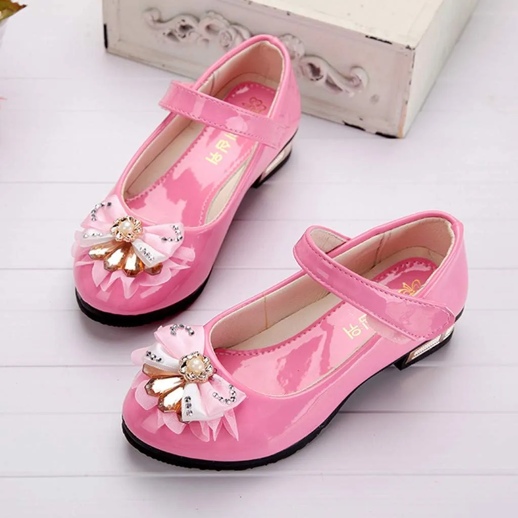 Baby Girls Dress Shoes Mary Jane Shoes for Girls Party Wedding Flower Kid School Shoes Low Heel Flats