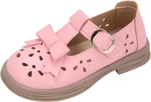 Baby Kids Rubber Sole Mary Jane Shoes Closed Toe Ankle Leather Soft Sandals Childrens Non Slip Buckle Adjusted Shoes