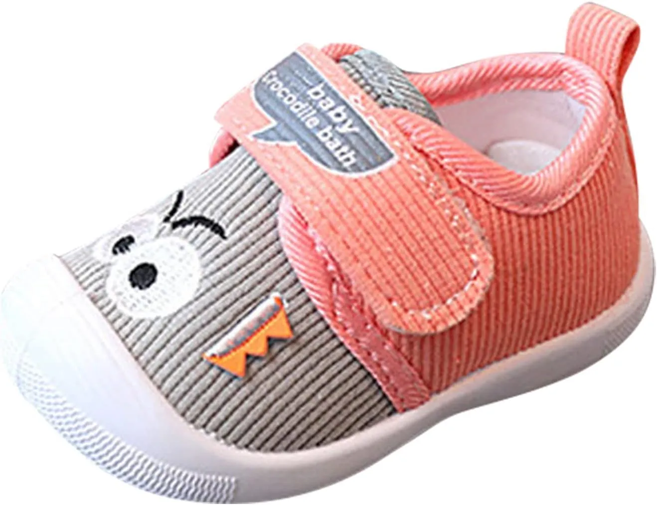 Baby Sneakers Kids Lightweight Breathable Strap Athletic Running Shoes Anti Slip Walking Shoes Boys Girls Shoes (Pink, 5 Toddler)