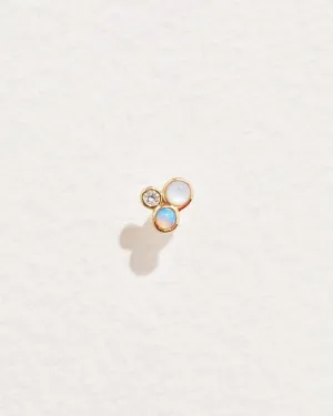 Bezel Set Trio Stud