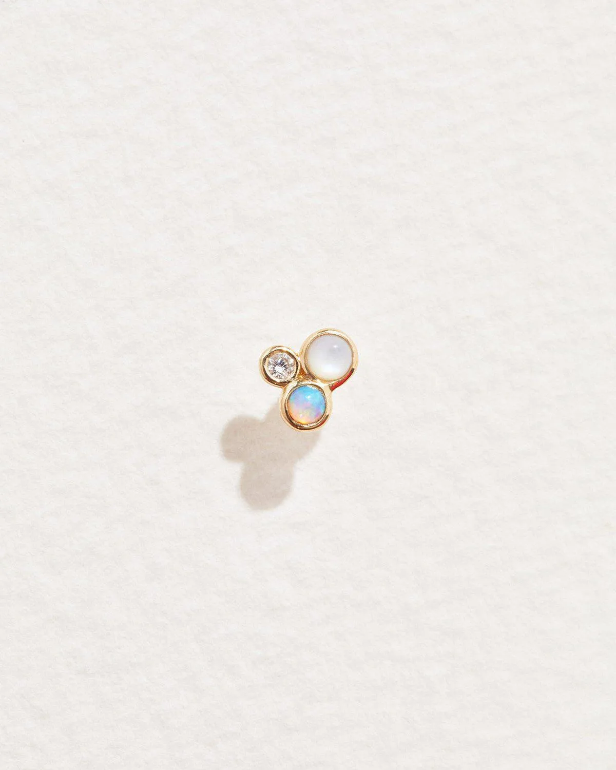 Bezel Set Trio Stud