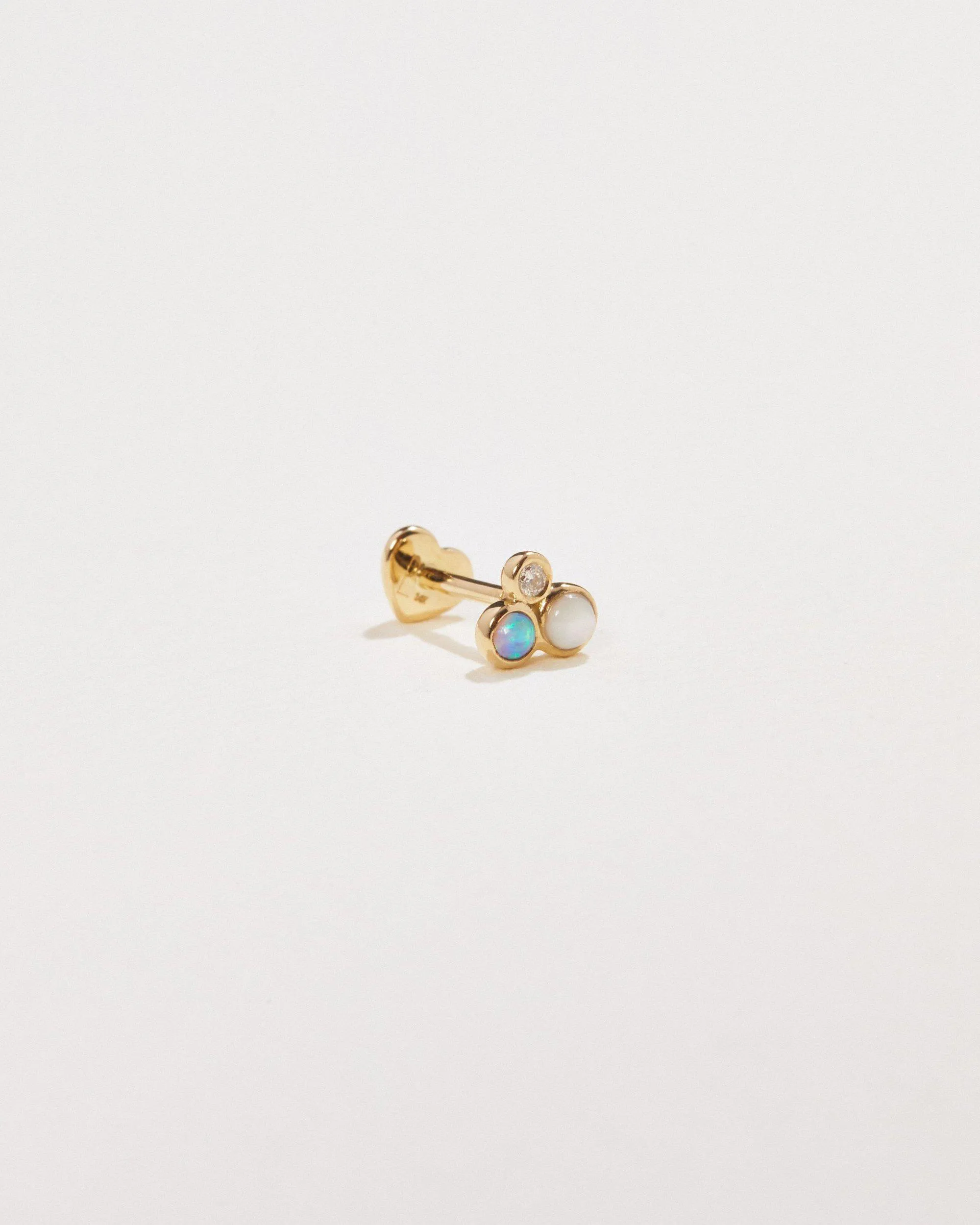 Bezel Set Trio Stud