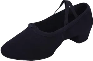 Black 40 Women's Dance Shoes Ballet Yoga Folk Ballroom Low Heel Stretch Belt Comfortable Lightweight