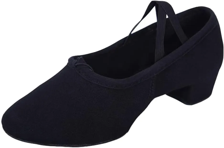 Black 40 Women's Dance Shoes Ballet Yoga Folk Ballroom Low Heel Stretch Belt Comfortable Lightweight