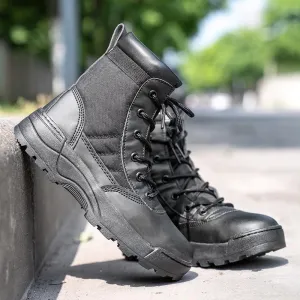 Camp Waterproof Anti-collision Non-slip Desert Boots,Men's Military Tactical Boots with Side Zipper