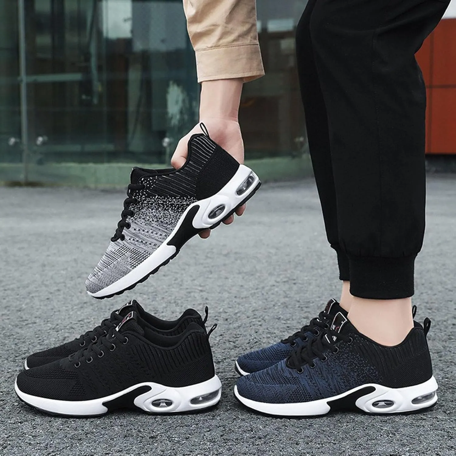 Cathalem Running Shoes for Women Air Running Shoes Non Slip Walking Sneakers Mesh Air Cushion Sneakers for Gym Workout