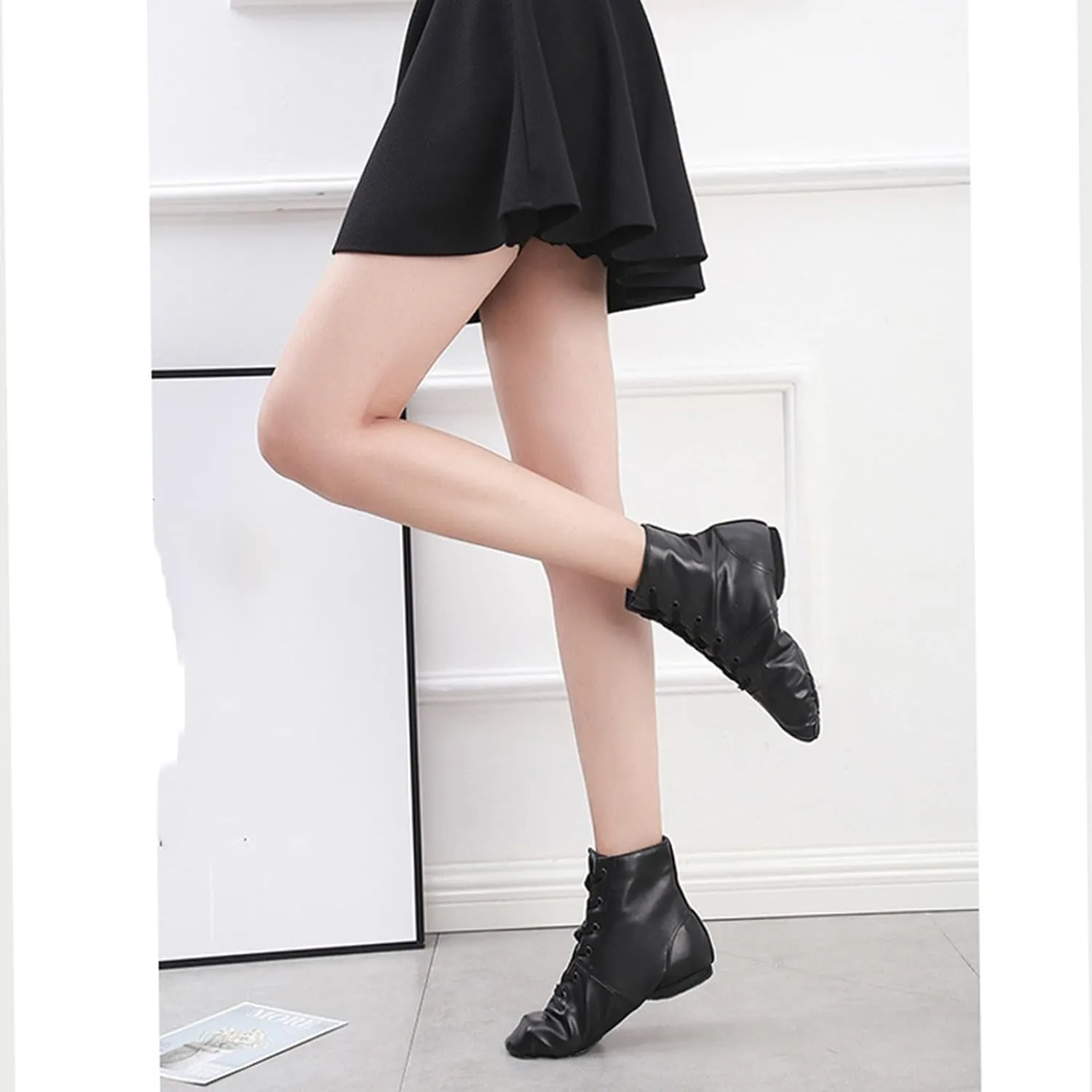 Children's Pu Dance Shoes Soft Sole Trainers Ballet Shoes Sandals Jazz Dance Shoes Fashion Sweater Top Boots for Girls