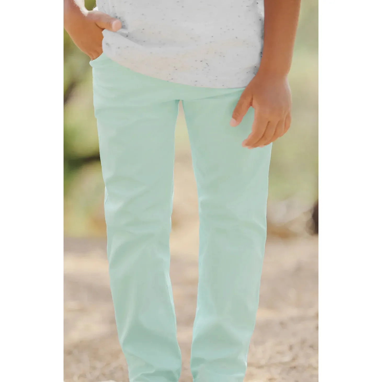 Classic Stretch Cotton Trousers - Aqua