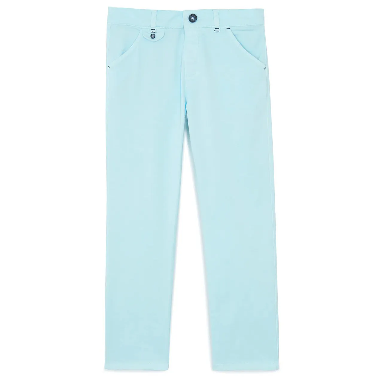 Classic Stretch Cotton Trousers - Aqua