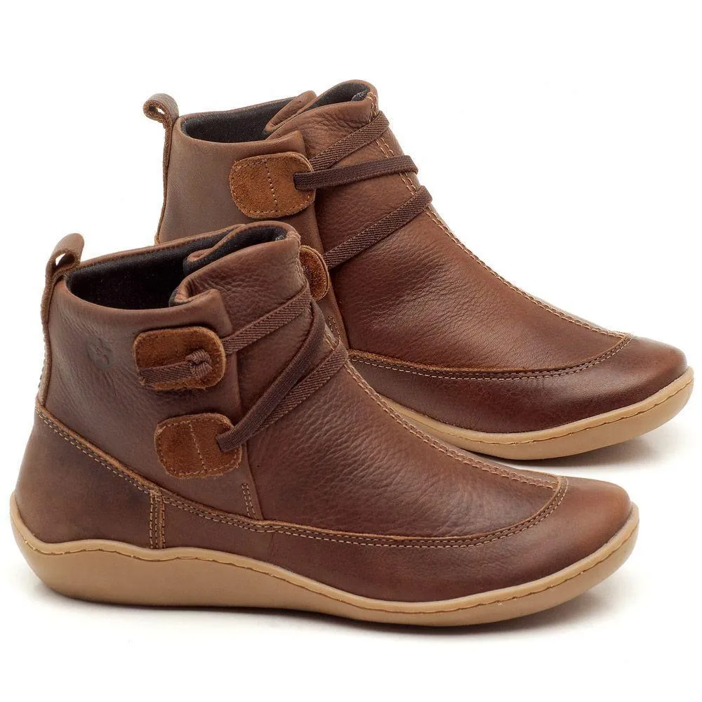 Comfortable flat-bottomed lace-up women's boots
