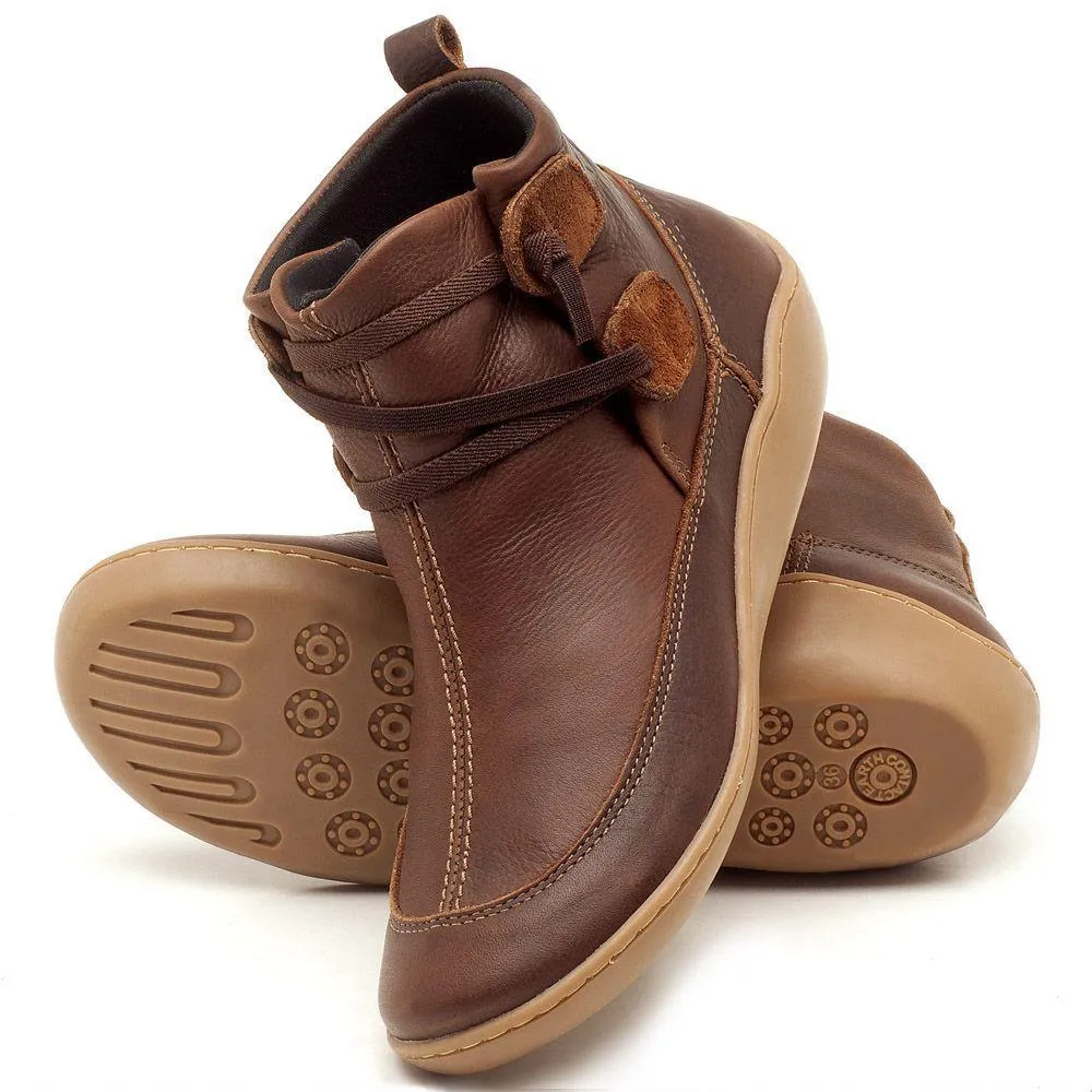 Comfortable flat-bottomed lace-up women's boots