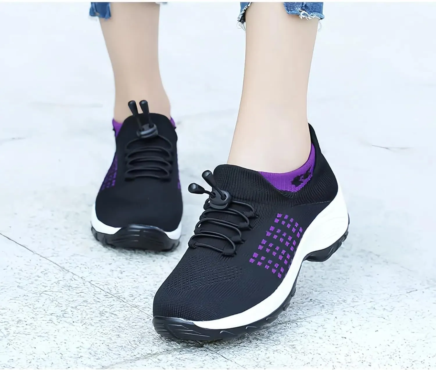 Comfortable Women's Shoes, Comfortwear Ortho Stretch Cushion Shoes, Sports Walking Shoes, Plus Size