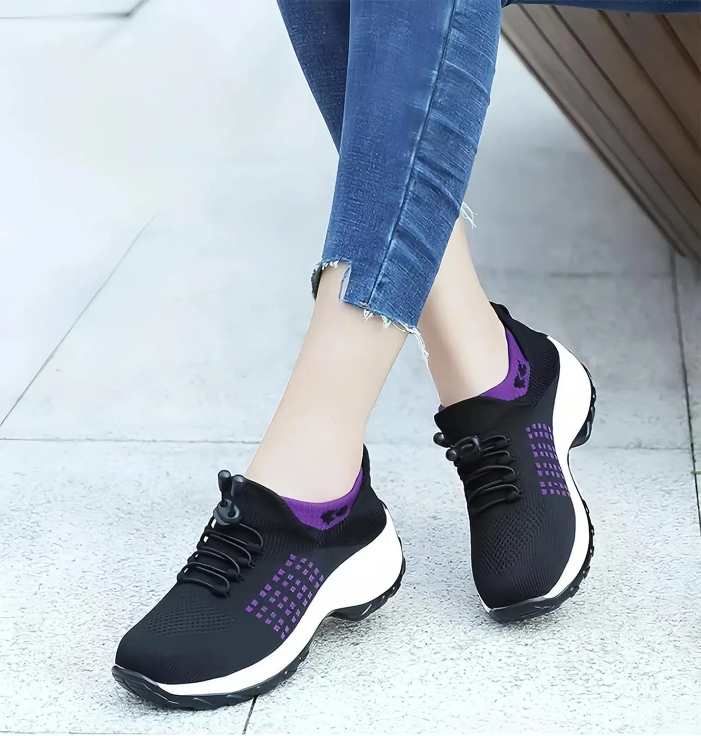 Comfortable Women's Shoes, Comfortwear Ortho Stretch Cushion Shoes, Sports Walking Shoes, Plus Size