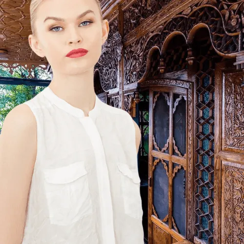 Crushed Silk Sleeveless Shirt