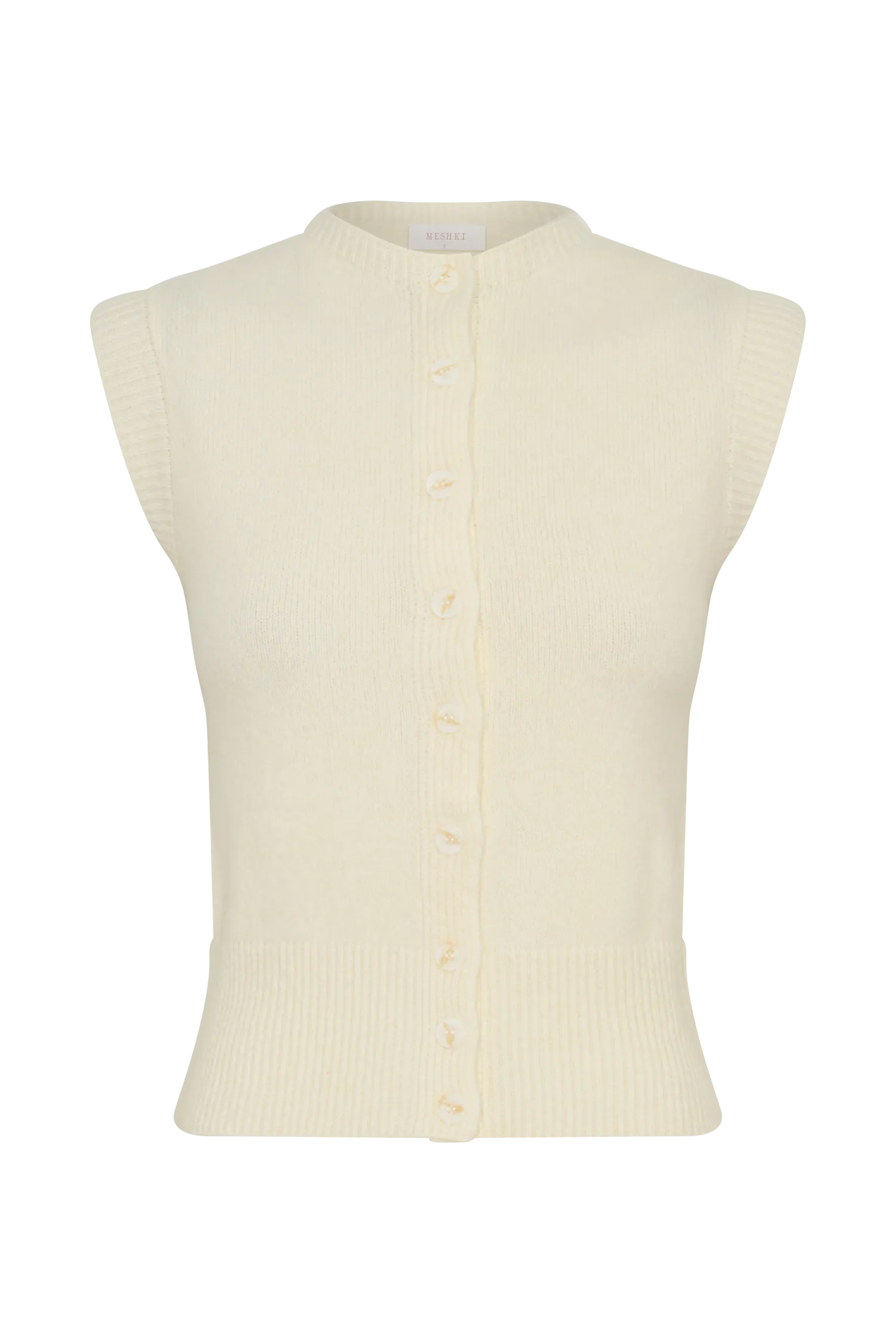 Dionne Sleeveless Knit Vest - Ivory Marle