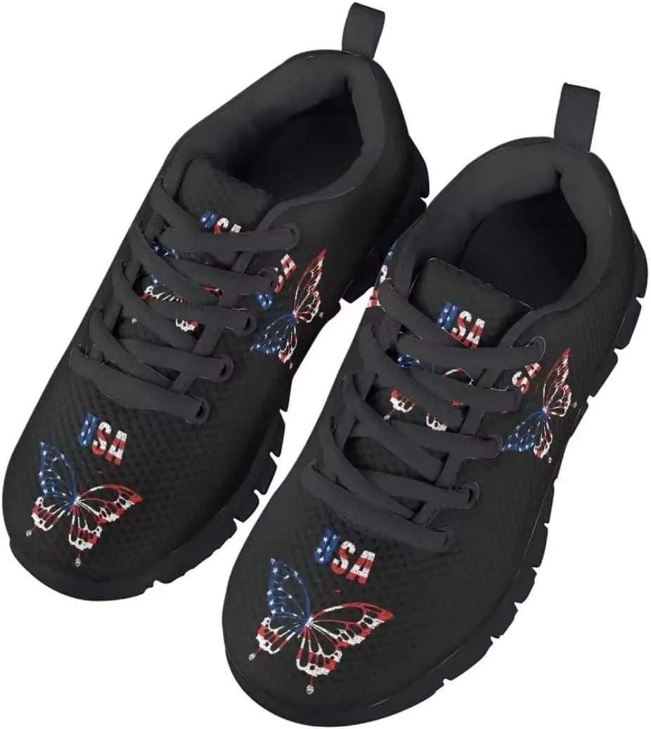 Dolyues Pink Leopard Kids Shoes Black Sloe Breathe Comfortable Girls Shoes Size 11.5