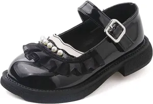Fashion Spring Summer Children Casual Shoes Girls Leather Shoes Dress Shoes Comfortable Pearl Lace Boots Girls