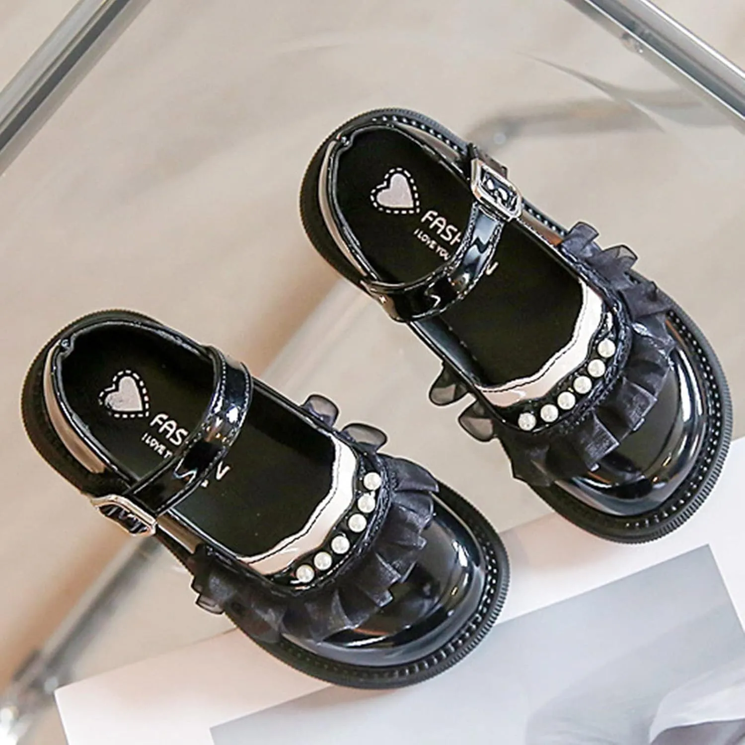 Fashion Spring Summer Children Casual Shoes Girls Leather Shoes Dress Shoes Comfortable Pearl Lace Boots Girls