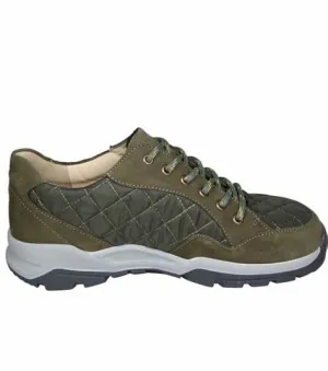 Finn Comfort Women's Tessin Quilted Shoes- Olive/ Nubuck