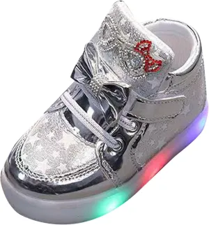Flashing Sports Shoes for Kids Light-Up Trainers Fashion Glowing Lighted Athletic Shoes Soft High Top Sneakers