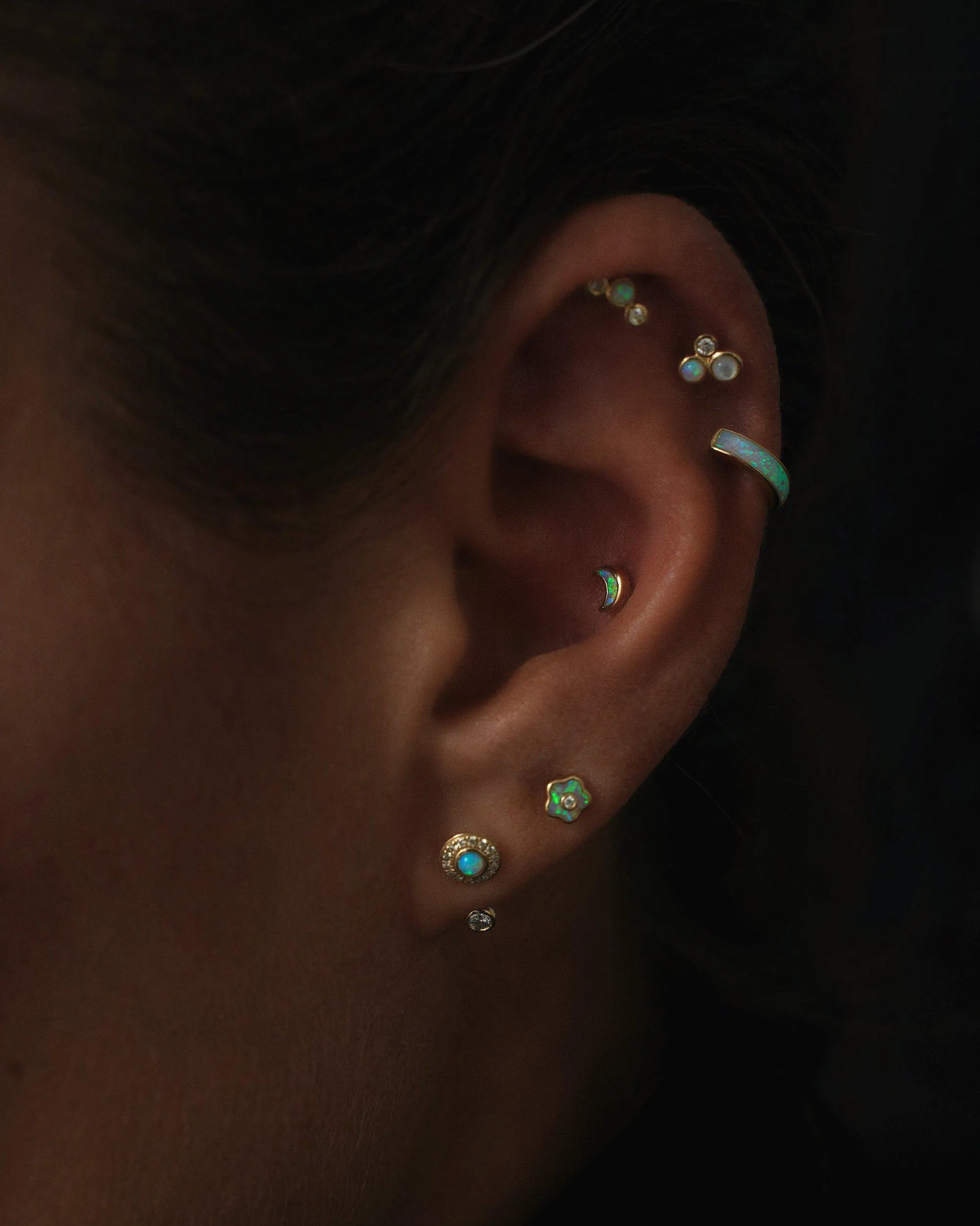 Flower Diamond Stud