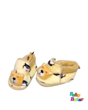 Fur Stuff Booties For Newborn Baby In Yellow Color