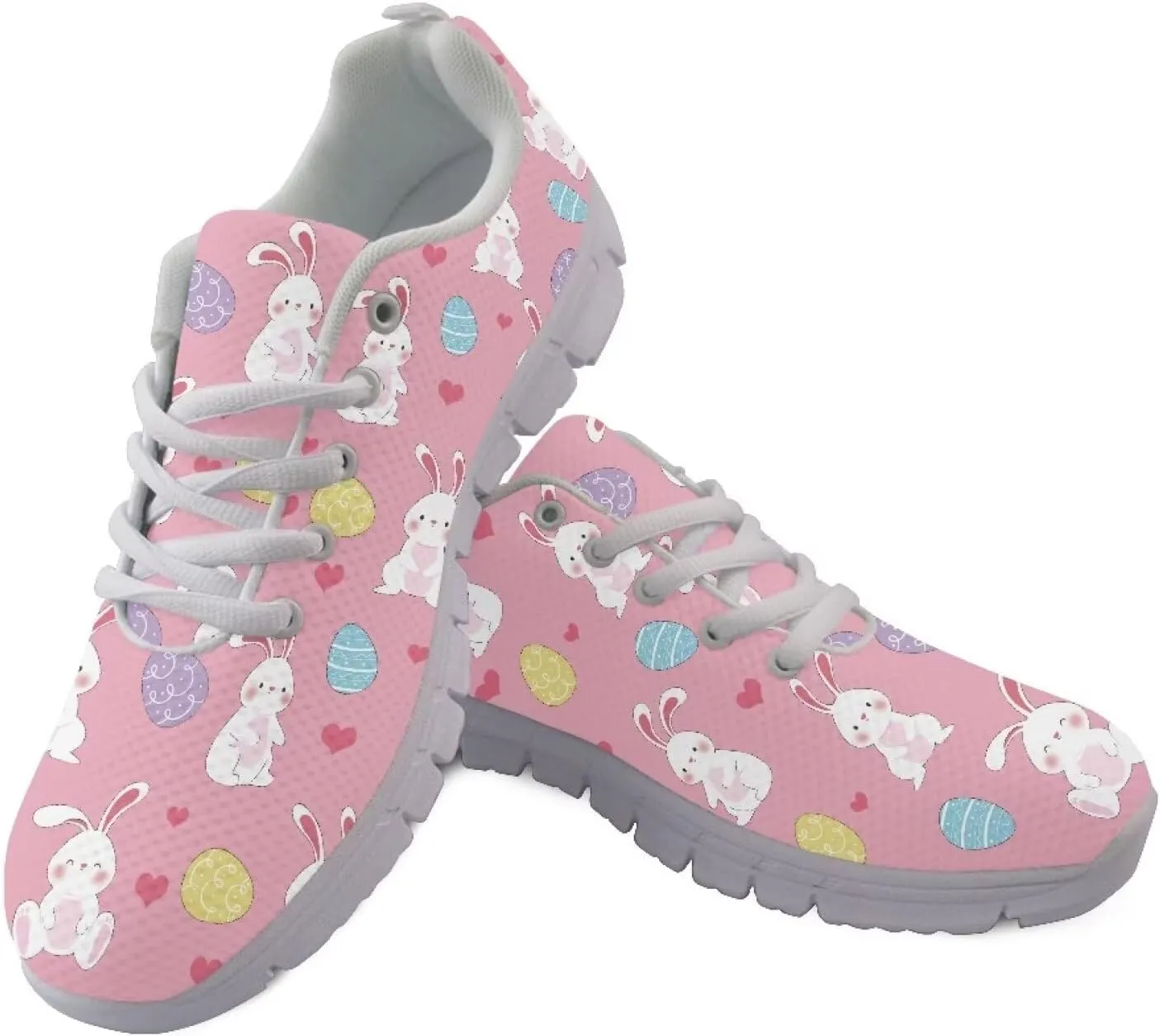 GIFTPUZZ Adult Running Shoes, Lightweight Walking Fashion Sneakers, Non Slip Sports Work Trainers Mesh Upper