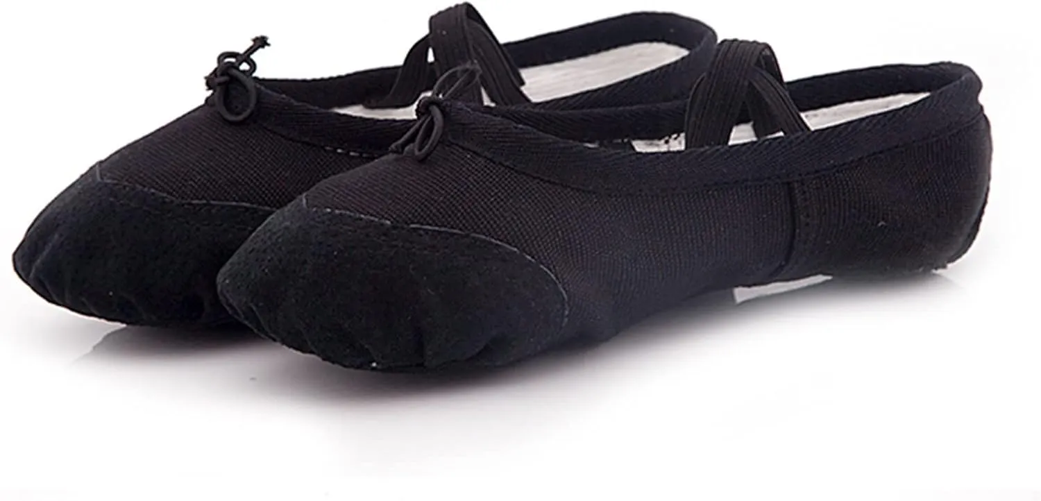 Girls Ballet Shoes Toddler Canvas Ballet Slippers Practice Slip On Dance Shoes for Boys/Little Kid/Big Kid/Women