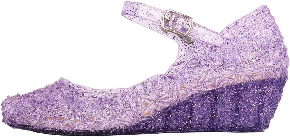 Girls Chunky Heels Jelly Sandals Dress Up Birthday Party Evening Dance Single Shoes Kids Toddler Strap Mary Jane