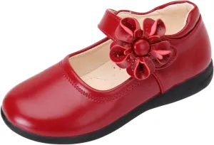 Girls Dress Shoes Mary Jane Heels Flower Wedding Party Back to School Pump Shoes for Toddler Little Kid