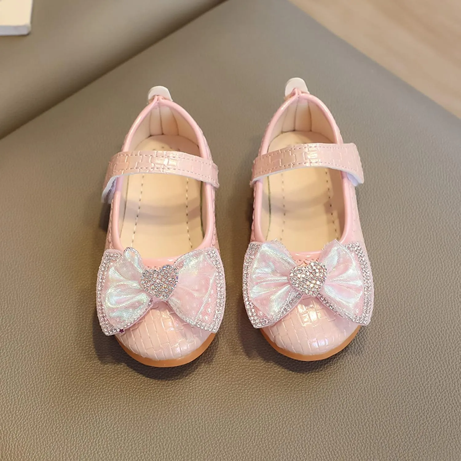Girls Dress Shoes Mary Jane Shoes for Flower Wedding Party Prom Bowknot Ballet Flats Ankle Strap Slip On Sandal