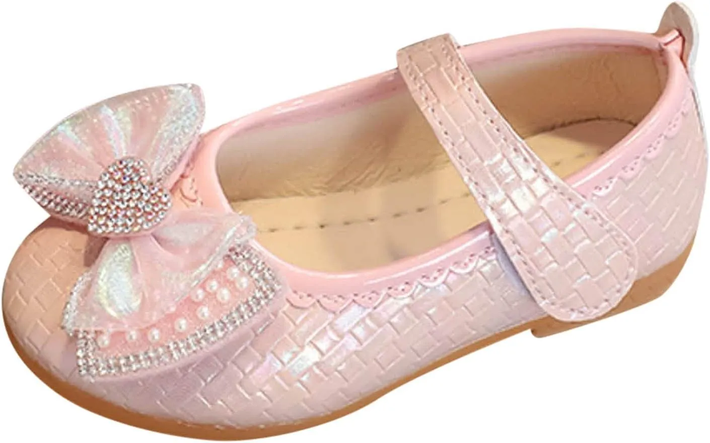 Girls Dress Shoes Mary Jane Shoes for Flower Wedding Party Prom Bowknot Ballet Flats Ankle Strap Slip On Sandal