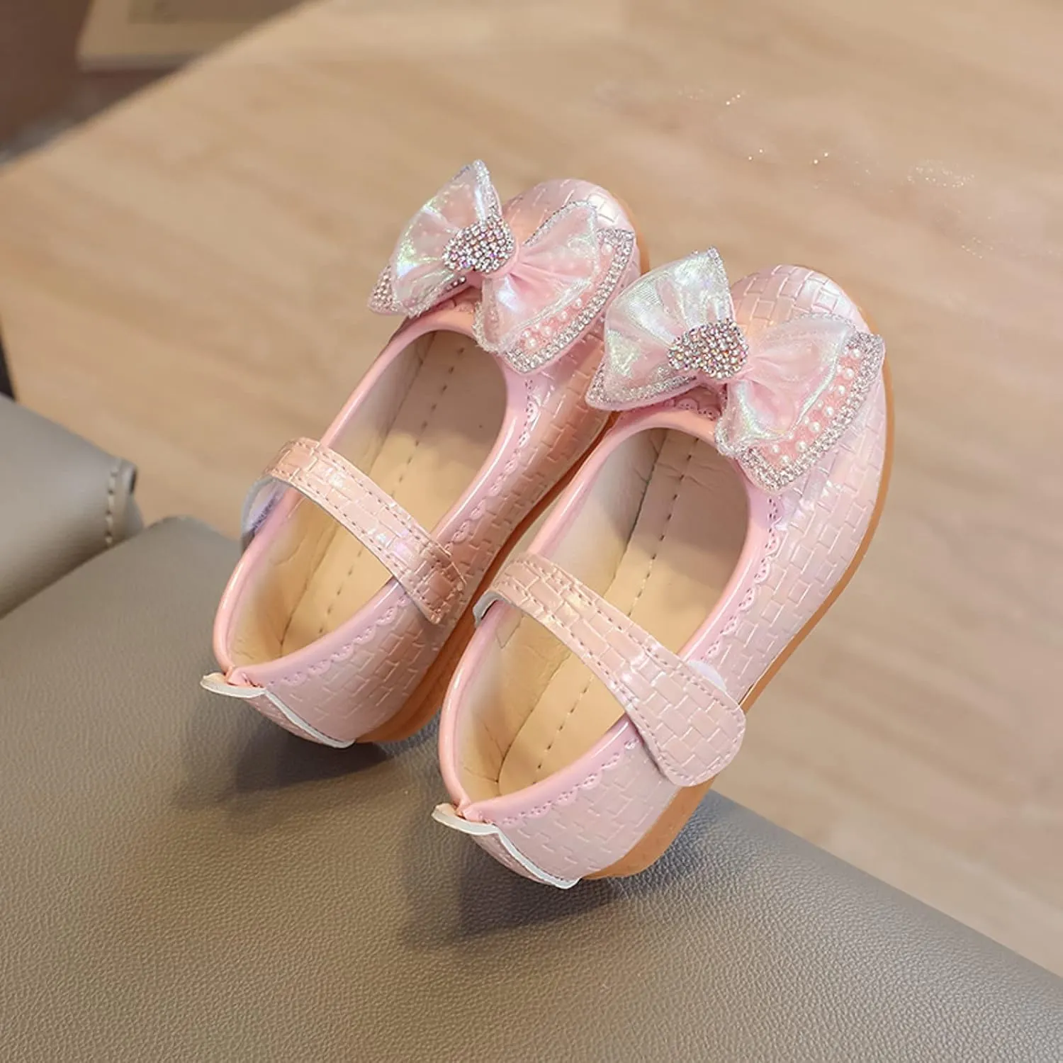 Girls Dress Shoes Mary Jane Shoes for Flower Wedding Party Prom Bowknot Ballet Flats Ankle Strap Slip On Sandal